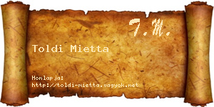 Toldi Mietta névjegykártya